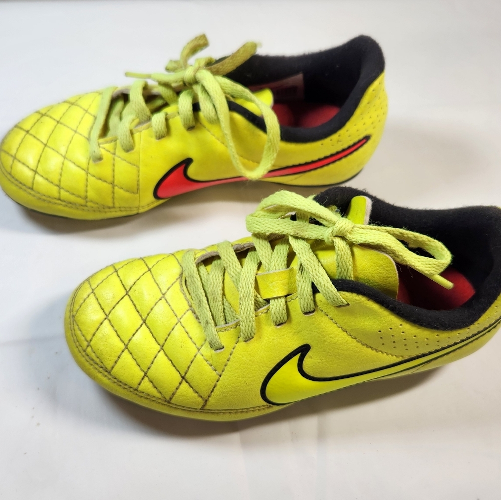 Nike Kids Tiempo Yellow Soccer Cleats Sz 12C